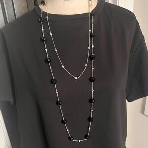 Elegant Black and Silver Beaded Necklaces